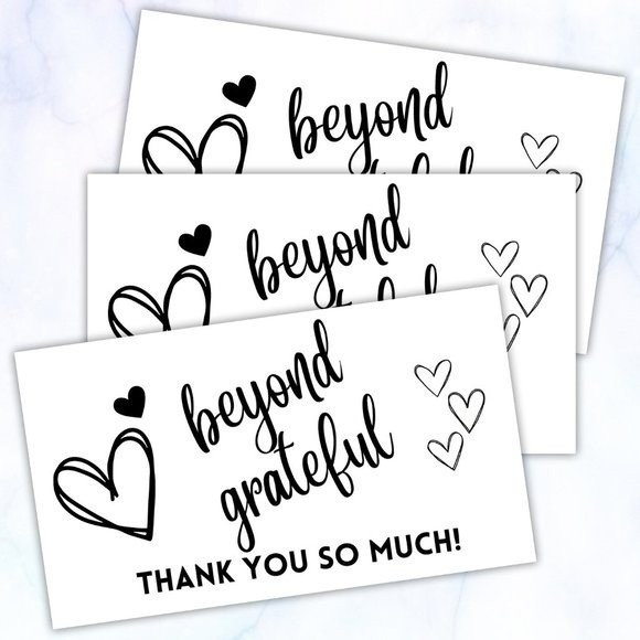 ♥️ 5x25 / 50 Thank Thank You Cards - Picture 3 of 4